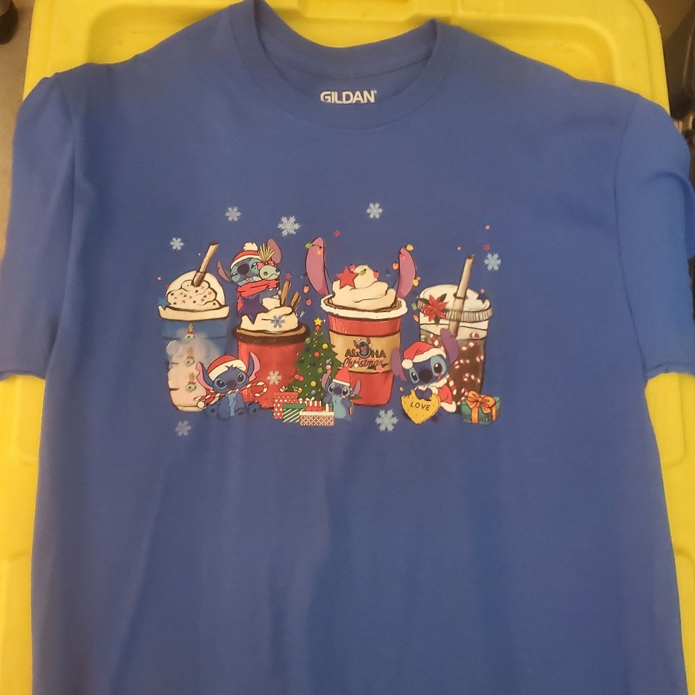 Custom Made Adult "M" Blue Holiday Tee